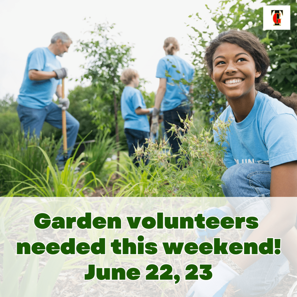 Garden volunteers needed this weekend!